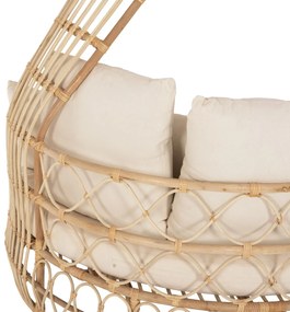 ΚΑΝΑΠΕΣ ΕΞΩΤ.ΧΩΡΟΥ ΣΤΡΟΓΓΥΛΟΣ MARJOM  ΦΥΣΙΚΟ RATTAN-ΕΚΡΟΥ ΥΦΑΣΜΑ Φ148x287Υεκ.