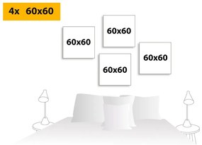 Σετ εικόνων ενδιαφέρον συνδυασμός του Φενγκ Σούι - 4x 60x60