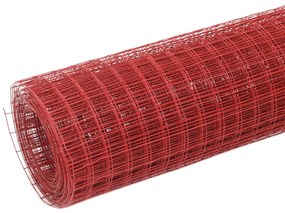 vidaXL Συρματόπλεγμα Κόκκινο 10x0,5 μ. Ατσάλι με Επικάλυψη PVC