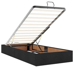Οθωμανικό κρεβάτι με στρώμα Μαύρο 90x190cm Ύφασμα 3311506