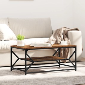 vidaXL Τραπέζι Καφέ με Ράφι από Παλαιό Ξύλο 90x50x40 εκ. Επεξεργασμένο Ξύλο
