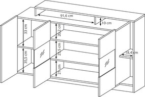 Μπουφές Oak-Leuko Fusiko