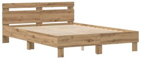 vidaXL Σκελετός Κρεβατιού artisan δρυς 150 x 200 cm Επεξεργασμένο ξύλο