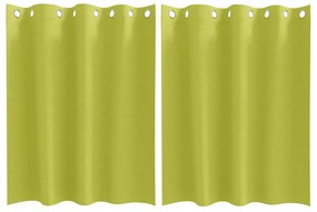vidaXL Κουρτίνες με κουρτίνες 2 pcs Λαχανί 140x140cm Πολυεστέρας