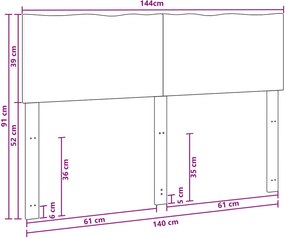 vidaXL Κεφαλάρι με φυσική άκρη ROSTOCK Λευκό 140 εκ.
