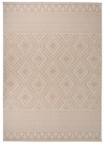 vidaXL Χαλί Εξωτερικού Χώρου με Επίπεδη Ύφανση Καφέ Ριγέ 120x170 εκ.