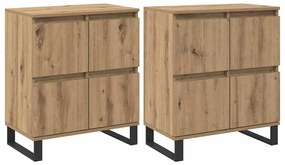 vidaXL Παραδοσιακά Πλευρικά Έπιπλα 2 pcs artisan δρυς 120 x 35 x 70 εκ