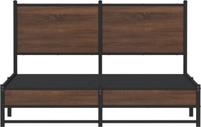vidaXL Σκελετός Κρεβ. Χωρίς Στρώμα Καφέ Δρυς 150x200 εκ. Μεταλλικό