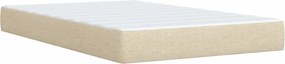 vidaXL Κρεβάτι Boxspring με Στρώμα Κρεμ 120x200 εκ. Υφασμάτινο