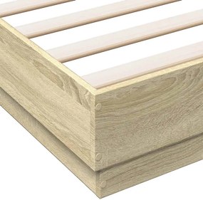 vidaXL Πλαίσιο Κρεβατιού Sonoma Δρυς 140x200 εκ. Επεξεργασμένο Ξύλο