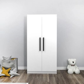 Διφυλλη Ντουλαπα Λευκο AKSER 45x90x180
