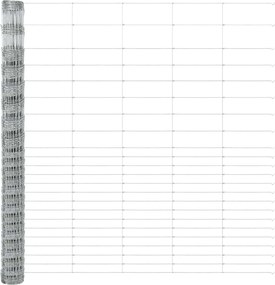 vidaXL Περίφραξη αγρού Ασημί 25 x 1,6 μ Γαλβανισμένος χάλυβας