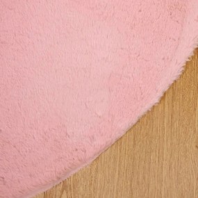 vidaXL Αντιολισθητικό χαλί από τεχνητή κουνελιού OLITE Ροζ Ø 200 εκ.