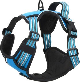 vidaXL Λουρί Σκύλου με Οδηγό και Κολάρο Ρυθμιζόμενο Μπλε M
