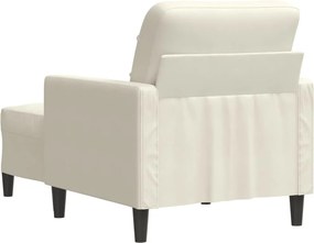 vidaXL Πολυθρόνα Κρεμ 60 εκ. Βελούδινη με Υποπόδιο