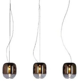 Κρεμαστό Φωτιστικό Οροφής 3xLED 4,2W Dimmable Triac Φυσητό Γυαλί Μεταλιζέ Gong S1 3B Prandina-1A63005913070-Χάλκινο 1A63005913070