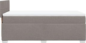 vidaXL Κρεβάτι Boxspring με Στρώμα Taupe 90x200 εκ. Υφασμάτινο