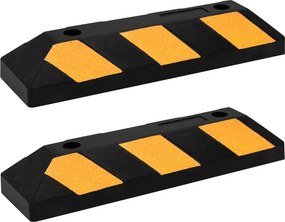 vidaXL Στοπ Στάθμευσης Ανακλαστικά 2 τεμ. 56 x 15 x 10 εκ. Καουτσούκ