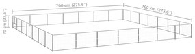 vidaXL Σπιτάκι Σκύλου Ασημί 49 μ² Ατσάλινο