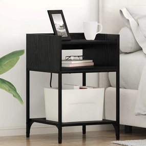 vidaXL Κομοδίνο με ράφι Μαύρη δρυς 40 x 40 x 61 εκ Επεξεργασμένο ξύλο