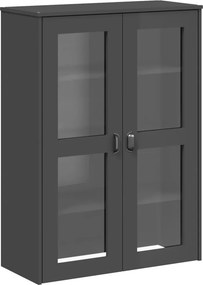 vidaXL Ντουλάπι Ψηλό VIKEN Ανθρακί Γκρι 80x40x190εκ. Μασίφ Ξύλο Πεύκου