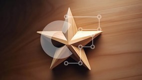 Intra Συλλεκτικό Ξύλινο Παζλ Plywood  4mm - Ξύλινο αντικείμενο σε σχήμα αστεριού στο τραπέζι Σε Ξύλινο Κουτί - Διαστάσεις: 10x10 cm – 25 κομμάτια