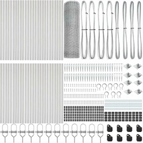 vidaXL Στύλος Περιφράξεων Ασημί 100 x 1 μ (25 χλστ πλέγμα) Ατσάλι