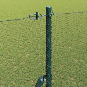 vidaXL Έξιγωνο φράχτη σταθερού εδάφους 50 x 1,6 m Πράσινο Δίχτυ