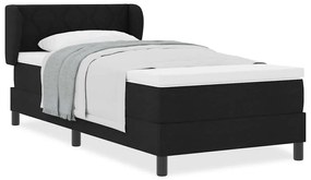 vidaXL Κρεβάτι box spring με στρώμα με στρώμα Μαύρο 90 x 190 cm ύφασμα