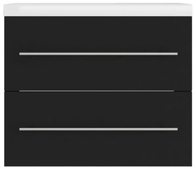 vidaXL Ντουλάπι Μπάνιου με Νιπτήρα Μαύρο από Επεξεργασμένο Ξύλο