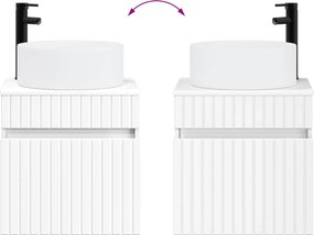 vidaXL Επιτοίχιος νιπτήρας βανίλιας Λευκό 49 x 44,5 x 65,5 εκ