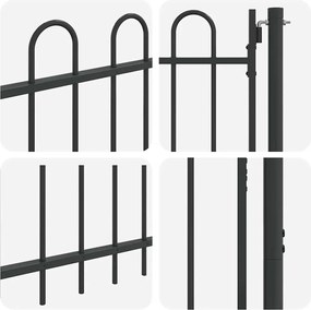 vidaXL Πύλη Φράχτη με κλειδαριά Boxtel Γκρι 103 x 175 cm