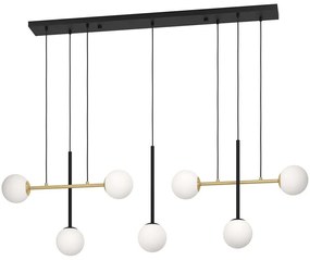 Φωτιστικό Οροφής - Ράγα Paz 390178 144,5x19,5x150cm 7xE14 40W Multi Eglo Steel,Opaline