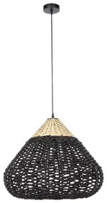 ΦΩΤΙΣΤΙΚΟ ΟΡΟΦΗΣ ΚΡΕΜΑΣΤΟ HM4346 ΑΠΟ PAPER ROPE ΜΠΕΖ ΚΑΙ ΜΑΥΡΟ Φ55,5x44Υεκ.