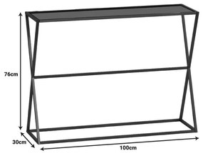 Κονσόλα Loujie I σε μαύρο μέταλλο-smoke γυαλί 100x30x76εκ 100x30x76 εκ.