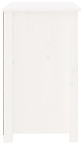 Κομοδίνο 50 x 35 x 61,5 εκ. από Μασίφ Ξύλο Πεύκου - Λευκό