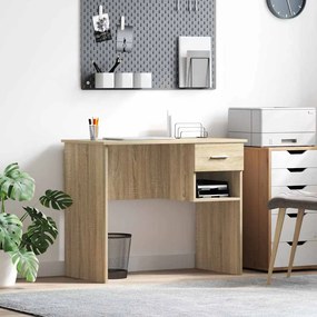 vidaXL Γραφείο με Αποθήκευση Δρυός Sonoma 90x49.5x75 εκ. Κατασκευασμένο ξύλο