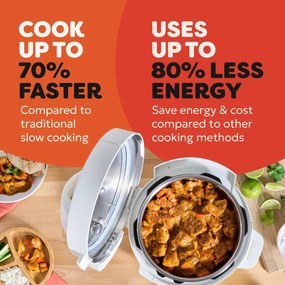 Instant Pot Classic Mini 140800801, 800W, 3.8 l, 7 προγράμματα, αγαπημένα κουμπιά, οθόνη LCD, Ανοξείδωτο, Λευκό