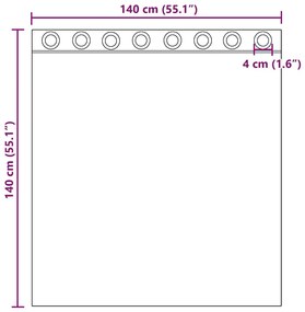 Κουρτίνες Voile με ροδέλες 2 τεμάχια Μαύρο 140x140 εκ. - Μαύρο