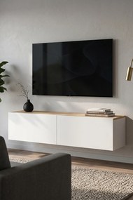 Stewehome Μοντέρνα επιτοίχια τηλεοπτική βάση από σανίδα μελαμίνης 120x32x30 cm