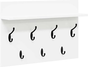 vidaXL Τοίχου Κρεμάστρα Επιτοίχιο Λευκό 60 x 40 x 12 cm