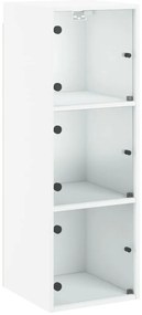 vidaXL Ντουλάπι Τοίχου Λευκό 35x37x100 εκ. με Γυάλινες Πόρτες