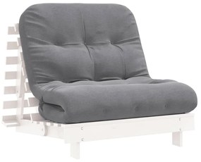 vidaXL Καναπές Κρεβάτι Futon με Στρώμα 90x206x11 εκ. Μασίφ Ξύλο Πεύκου