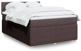 ΚΡΕΒΑΤΙ BOXSPRING ΜΕ ΣΤΡΩΜΑ ΣΚΟΥΡΟ ΚΑΦΕ 160X200 ΕΚ ΥΦΑΣΜΑΤΙΝΟ 3289810