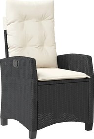 vidaXL Πολυθρόνες Κήπου Ανακλ/νες 2 τεμ. Μαύρες Συνθ. Ρατάν+Μαξιλάρια