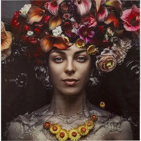 Πίνακας Flower Art Lady Πολύχρωμος 200x2x200 εκ. - Πολύχρωμο