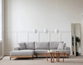 Corner Sofa Eti Oak Left - Grey Grey
