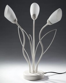 Επιτραπέζιο Φωτιστικό Gloriosa Φ35cm Γκρι με Οπάλ Γυαλί