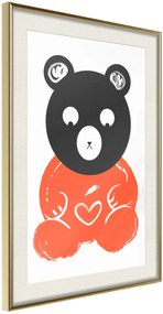 Αφίσα - Teddy Bear in Love - 20x30 - Χρυσό - Με πασπαρτού