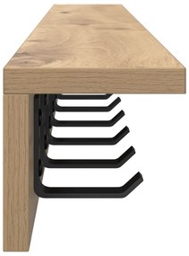 vidaXL Τοίχου Κρεμάστρα με ράφι artisan δρυς 100 x 10.5 x 10.5 εκ
